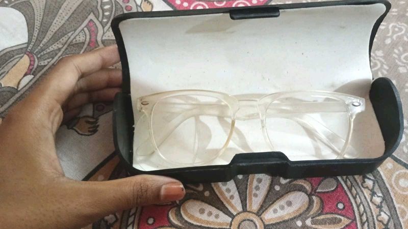 Clear Frame Glasses with Case