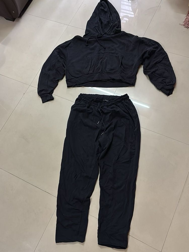 Black Hoodie &amp; Sweatpants Set
