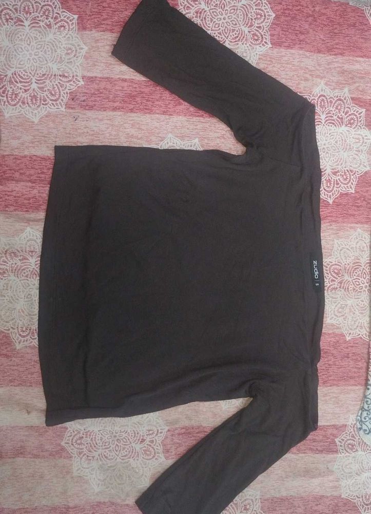 Dark Brown Long-Sleeve Top