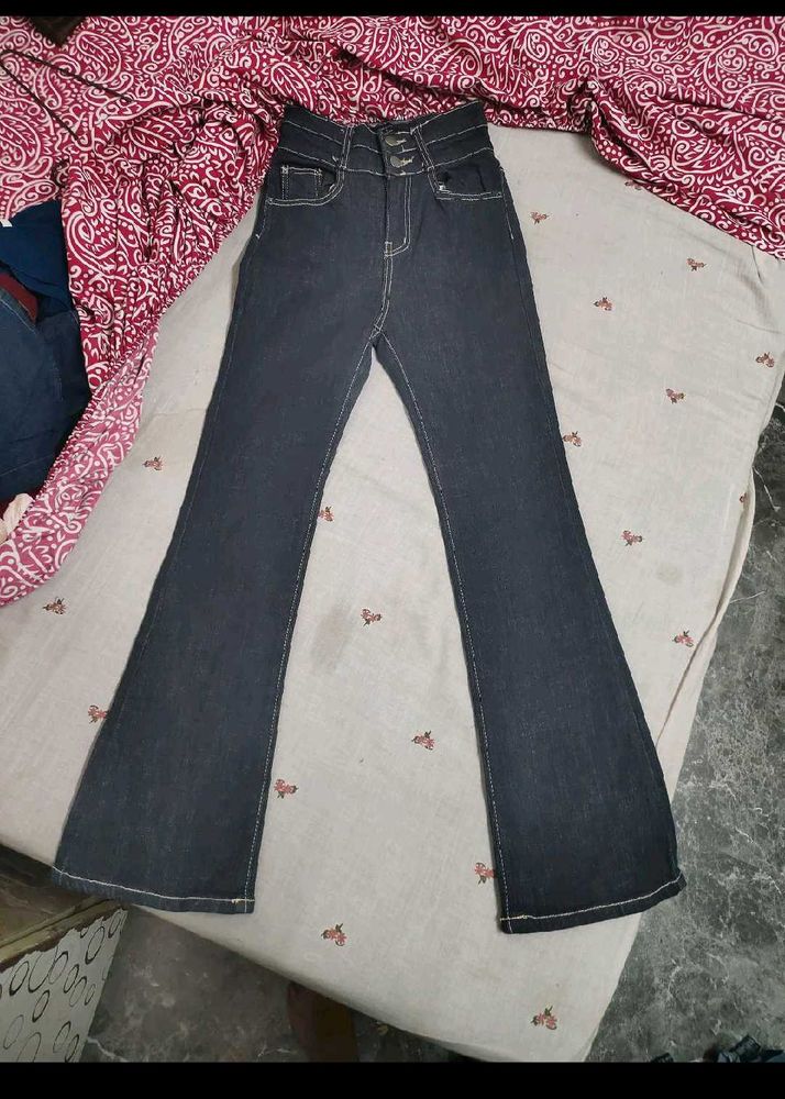 High-Waisted Flared Jeans
