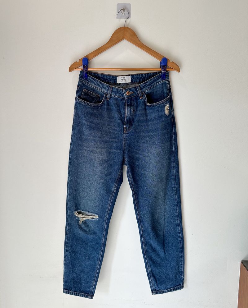 High Waist Blue Mom Jeans