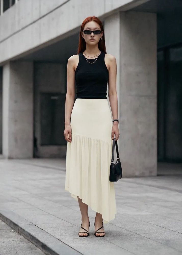 Chic Asymmetrical Midi Skirt