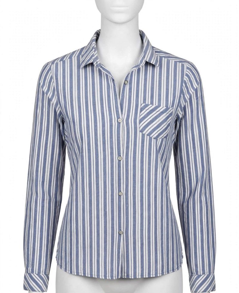 Classic Blue &amp; White Striped Button-Up Shirt