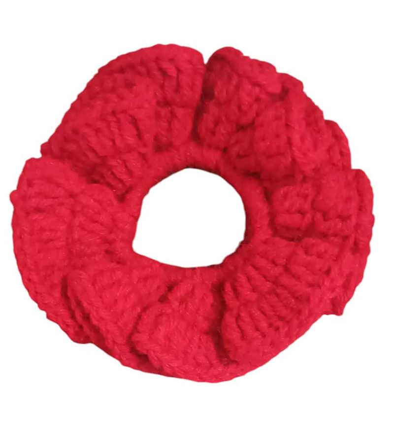 Red Crochet Bracelet Scrunchie