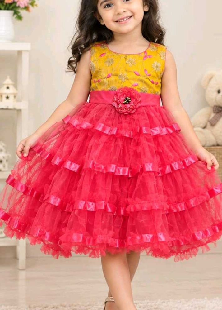 Aarika Girls Silk A-Line Dress