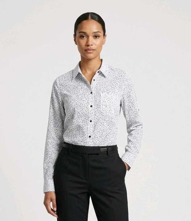 Chic Dotted Button-Up Shirt Mango