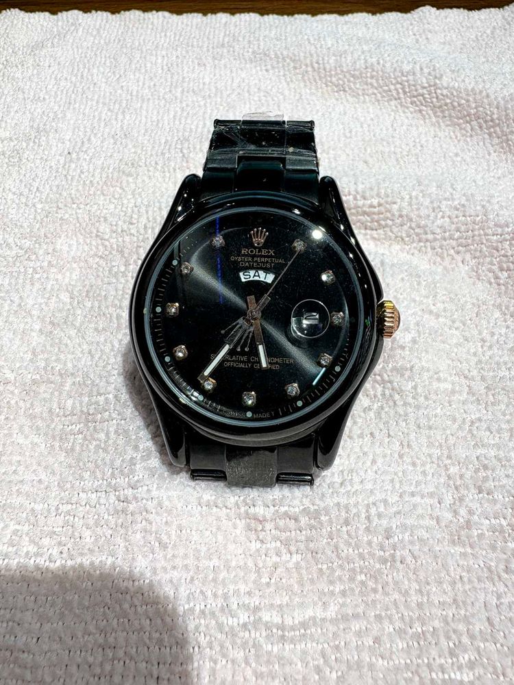 Elegant Black Rolex Watch