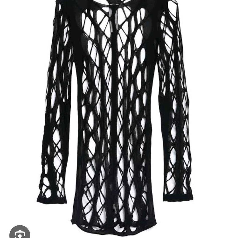Unique Black Distressed Top