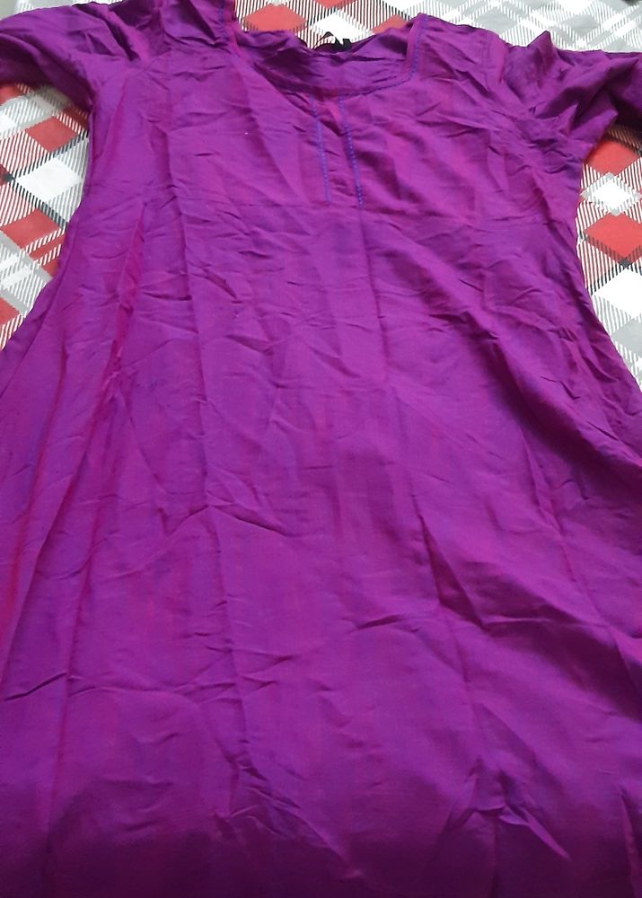 Pink Colored  Long  flared Kurti