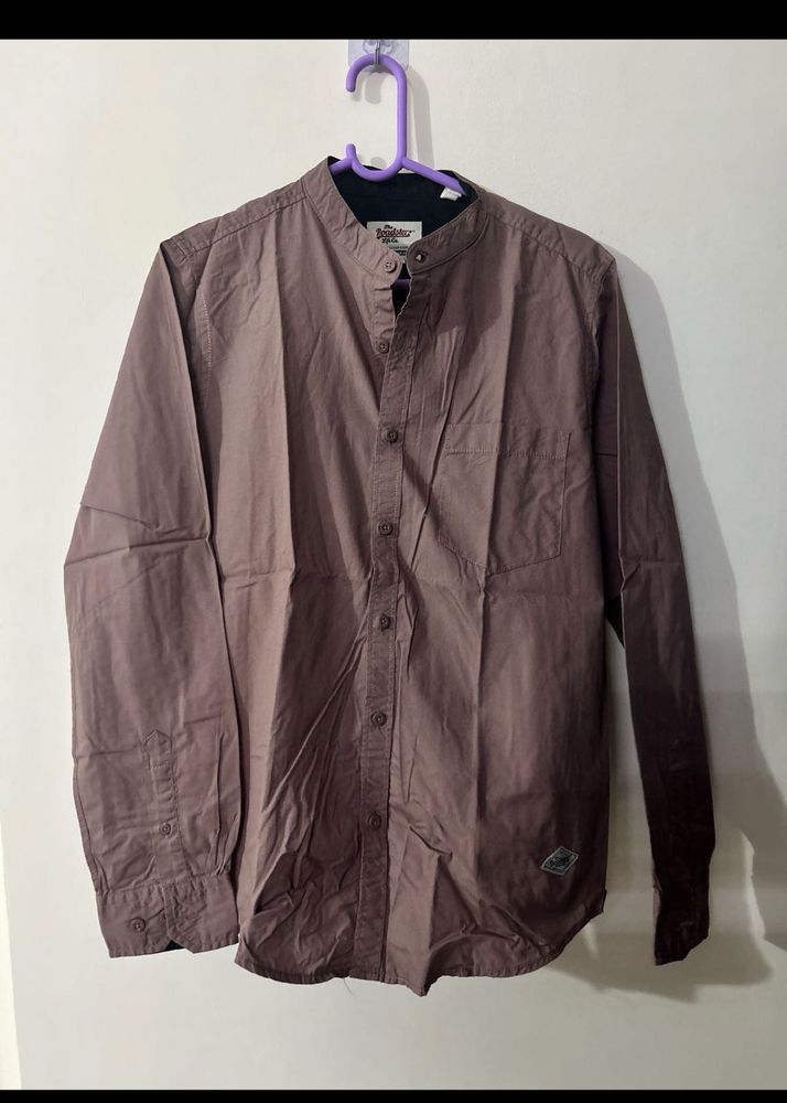Men's Band Collar Casual Shirt