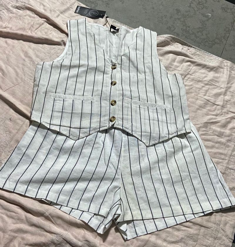 Striped Vest &amp; Shorts Set