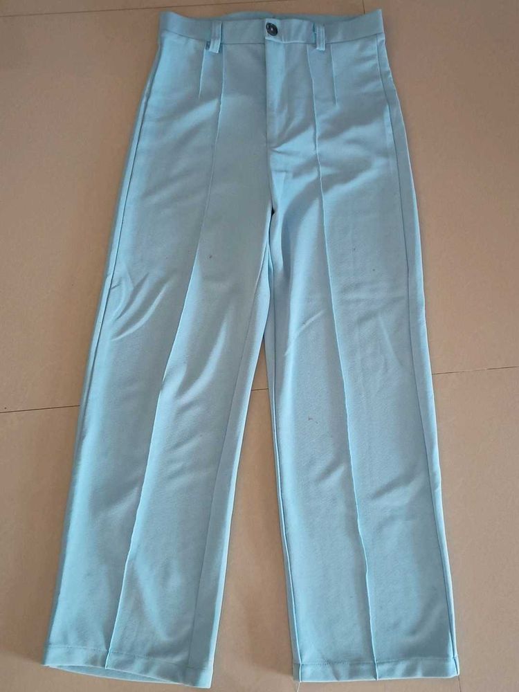 Light Blue Wide Leg Trousers