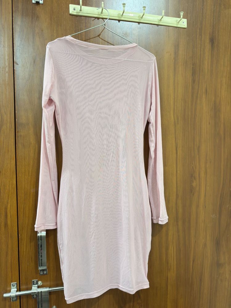 Sheer Pink Mini Dress