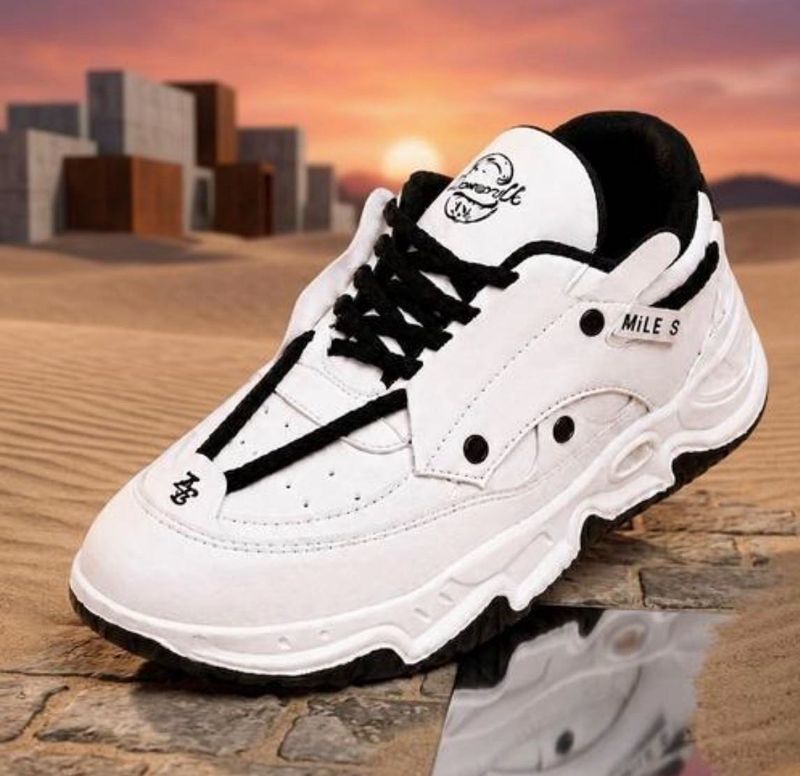 White &amp; Black Chunky Sneakers