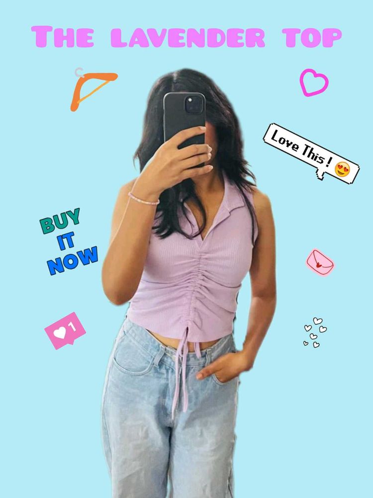 zudio Cute Lavender Ruched Top💟🌟