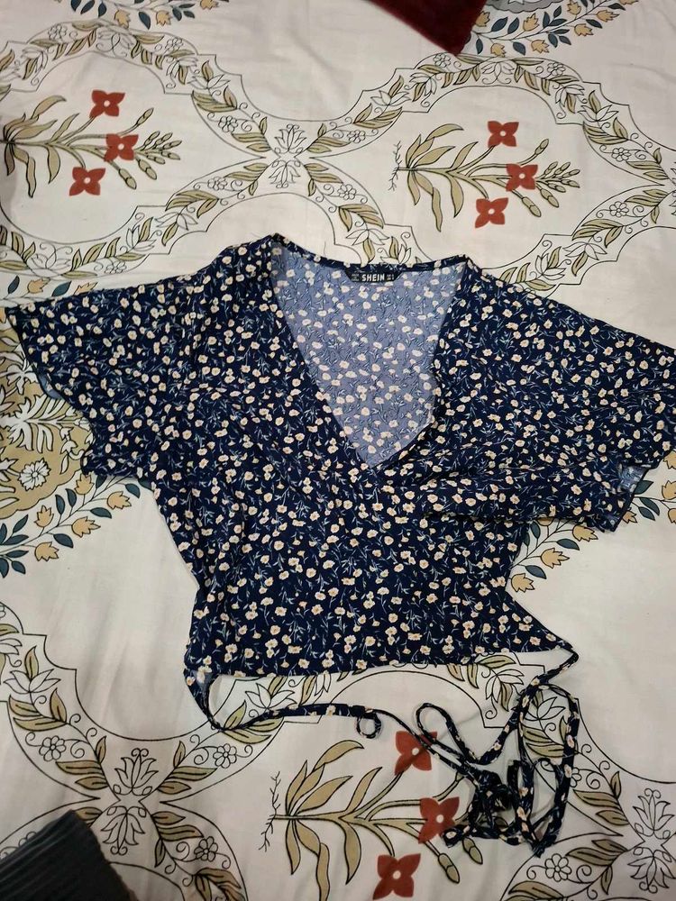 Floral Wrap Crop Top