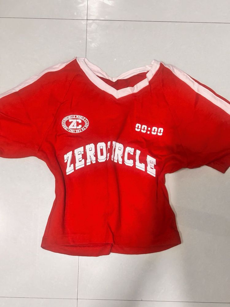 ZERO/CIRCLE Red Graphic T-Shirt