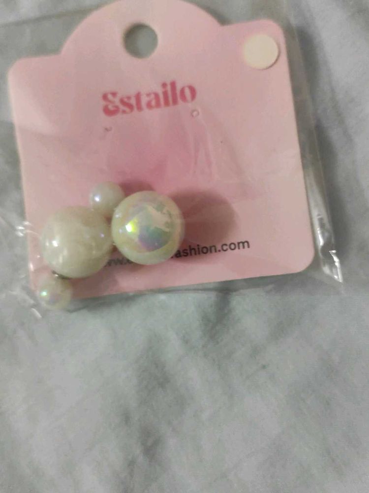 new Elegant Pearl Double Ball Earrings