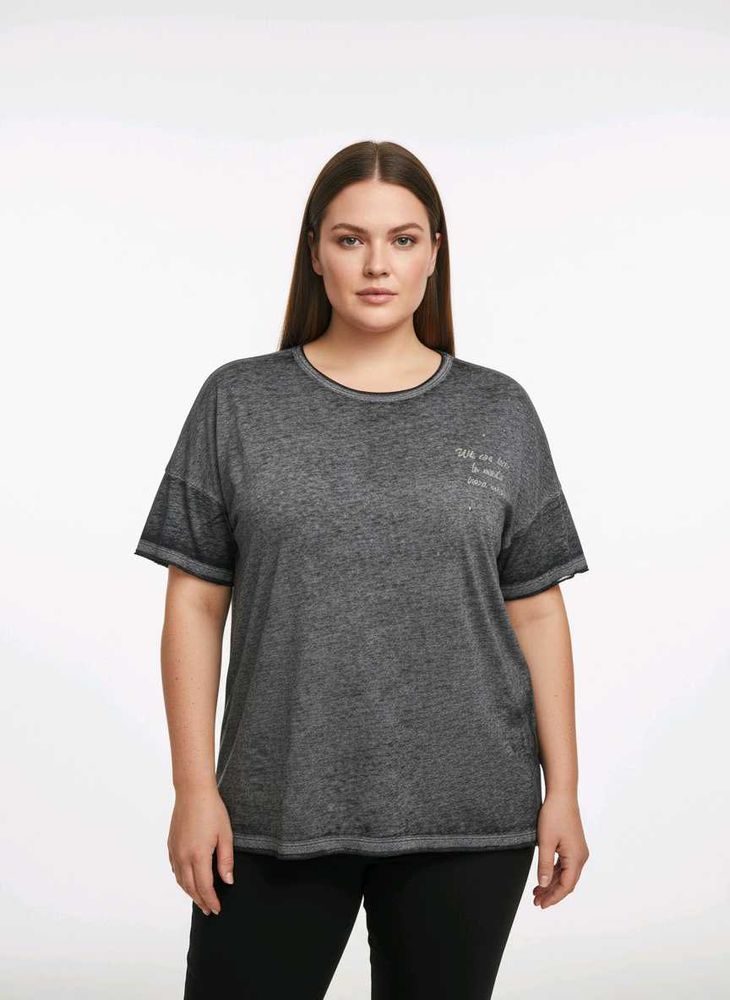 Grey Graphic Print T-Shirt