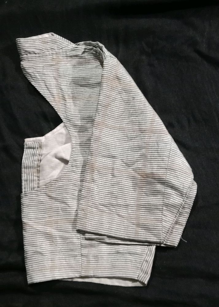 Black And White Gray Blouse