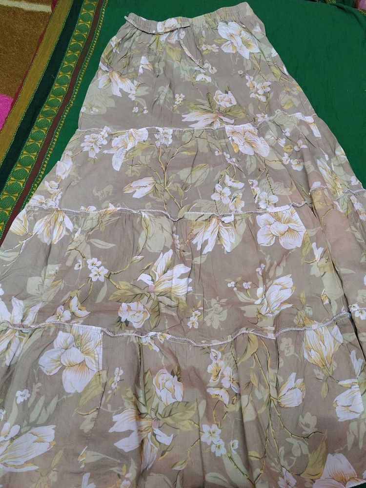 Boho Floral Tiered Maxi Skirt