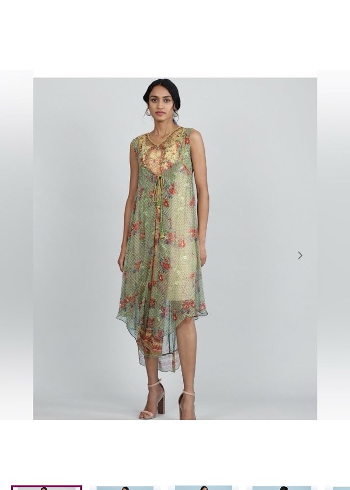 Aarke Ritu KumarFloral Print V-neck A-line Dress