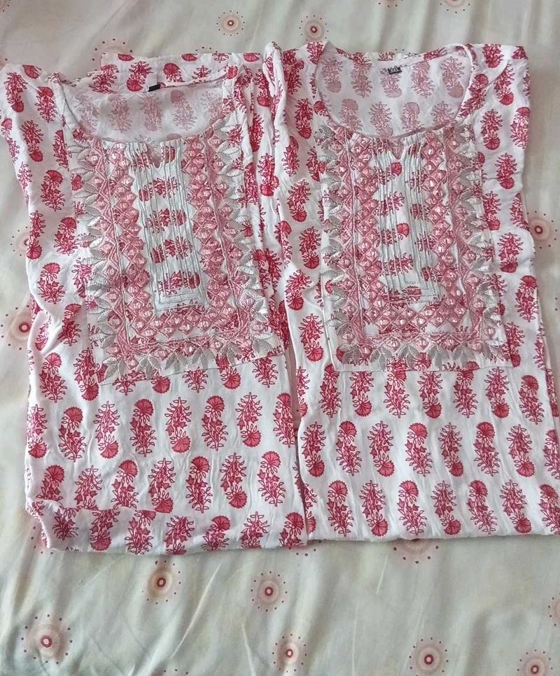 2 set of Beautiful Embroidered Kurta with pants