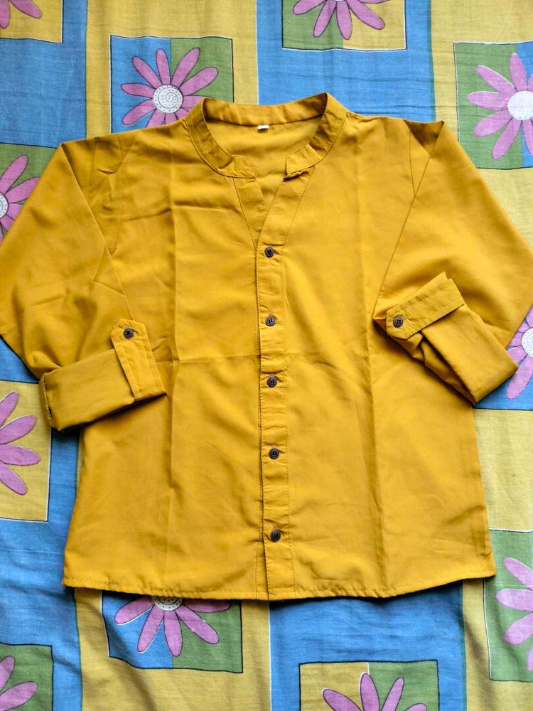Mustard Button-Down women Shirt