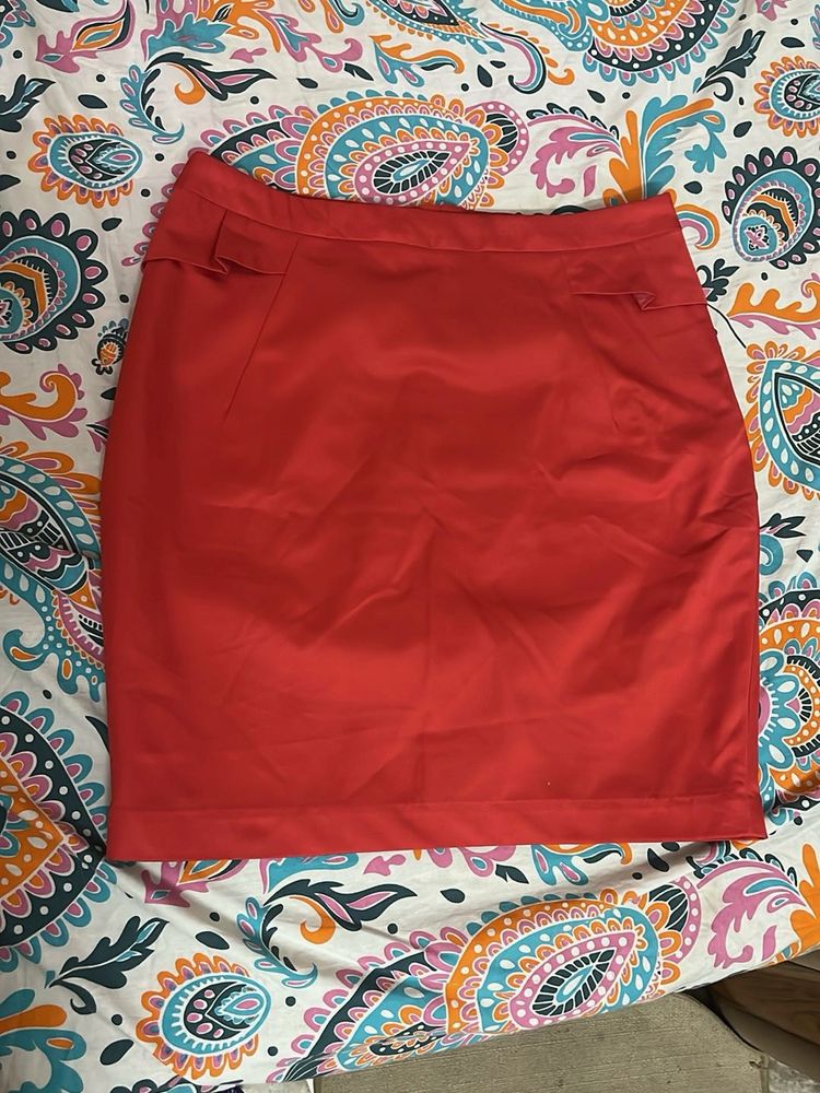 Vibrant Red Mini Skirt