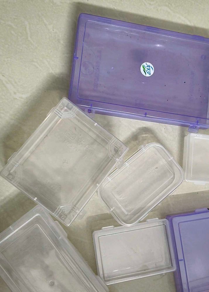 10 Assorted Plastic Storage Boxes with Lids