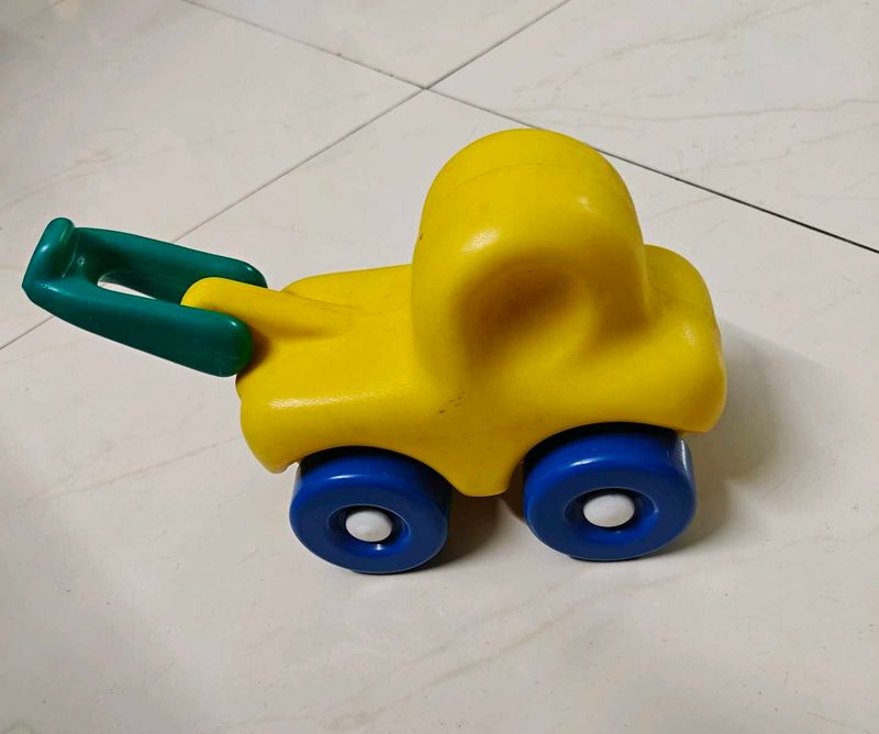 Yellow Pull-Along Toy Car