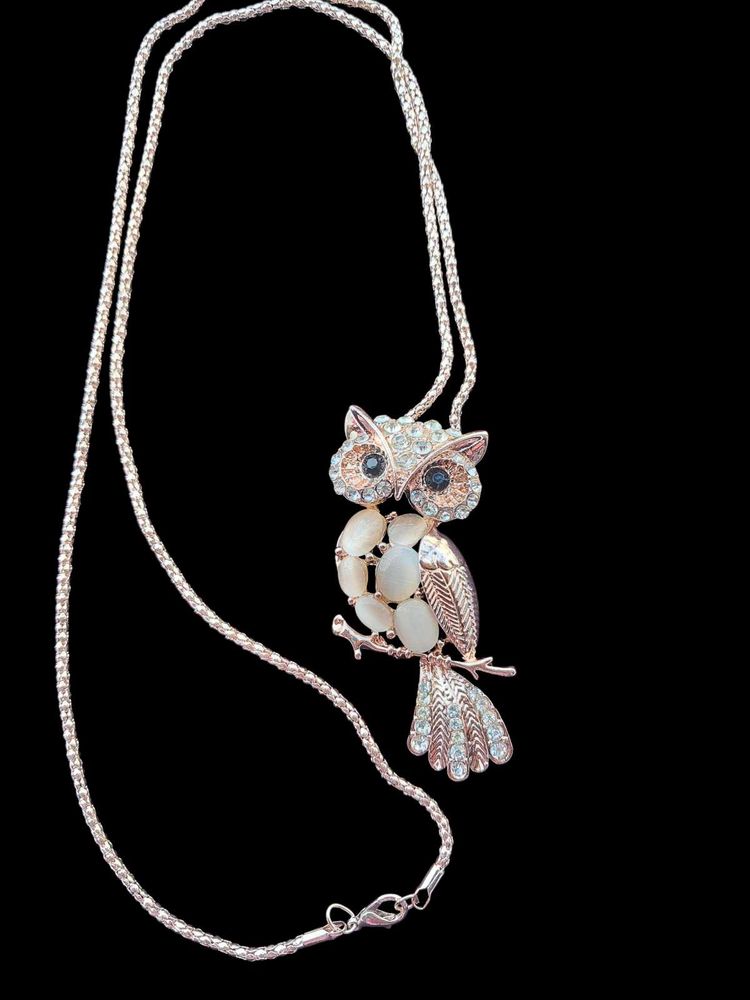 Sparkling Owl Pendant Necklace