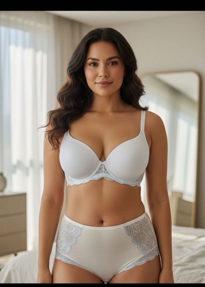 Elegant White Bra with Lace Details
