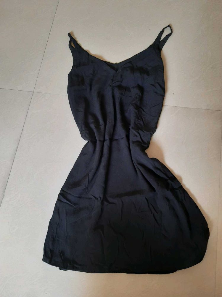 Sleek Black Slip Dress