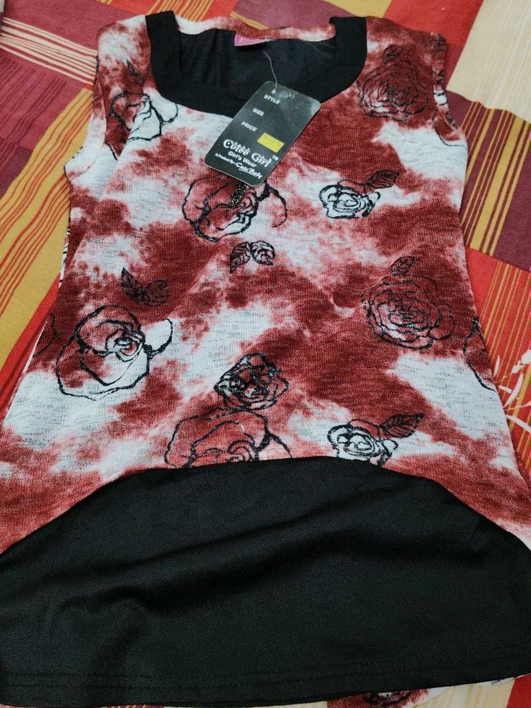 Cute Girl Rose Print top