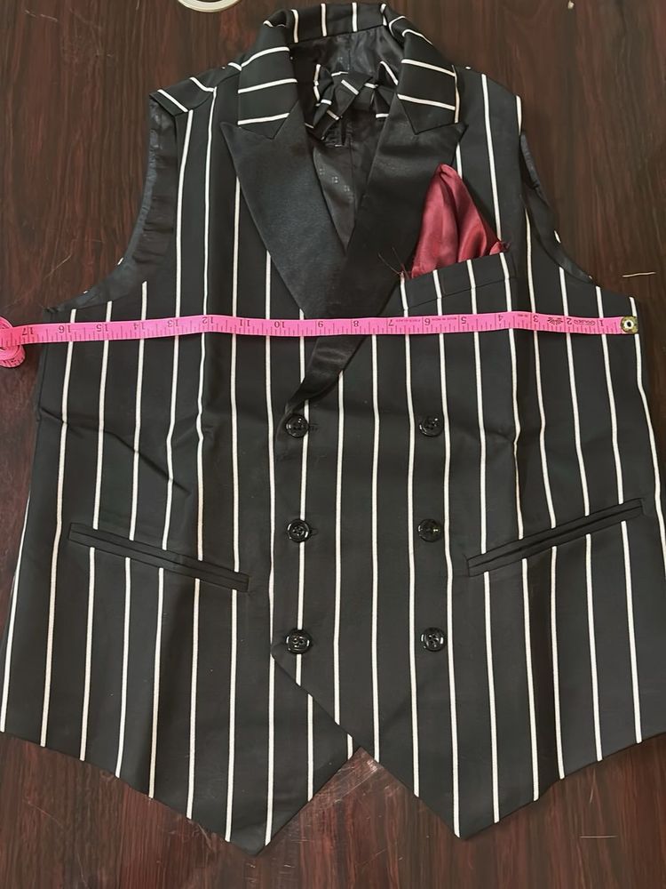 Striped Double-Breasted Waistcoat