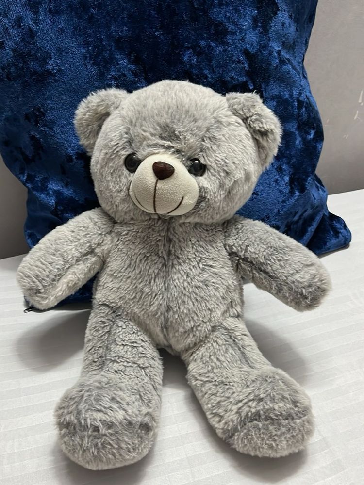 Cute Grey Teddy Bear Plush Toy
