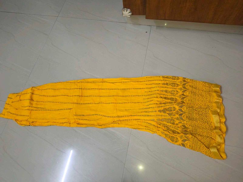 Vibrant Yellow Dandiya Skirt
