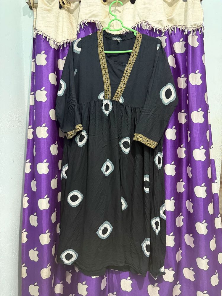 Black Tie-Dye Kurta