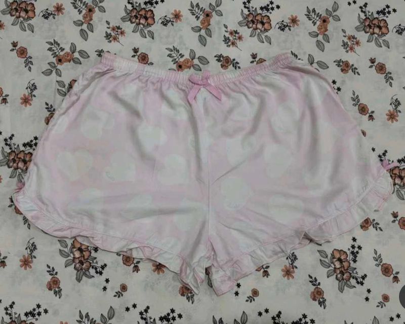 Cute Pink Heart Pajama Shorts