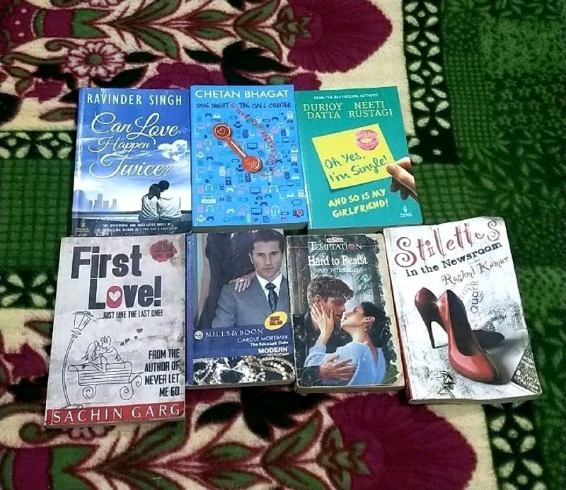 IT IS A SET OF 8 ROMANCE AND FICTION NOVELS.......