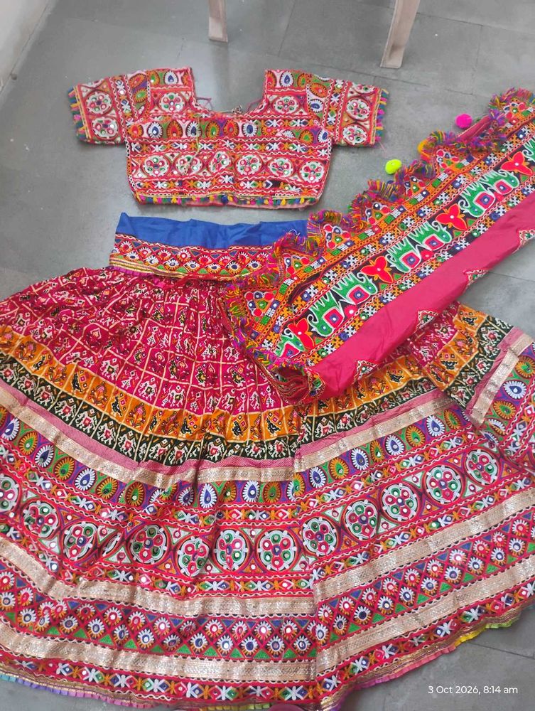 Embroidered Lehenga Choli with beautiful cotton pa