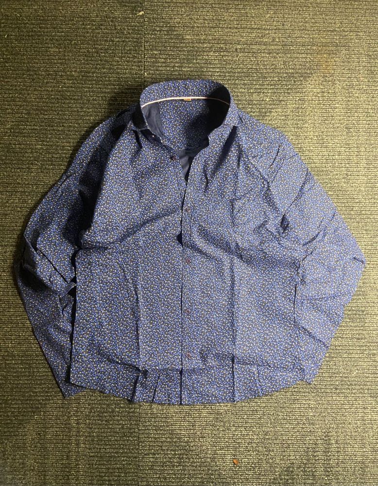 Men's Blue Floral Print Shirt