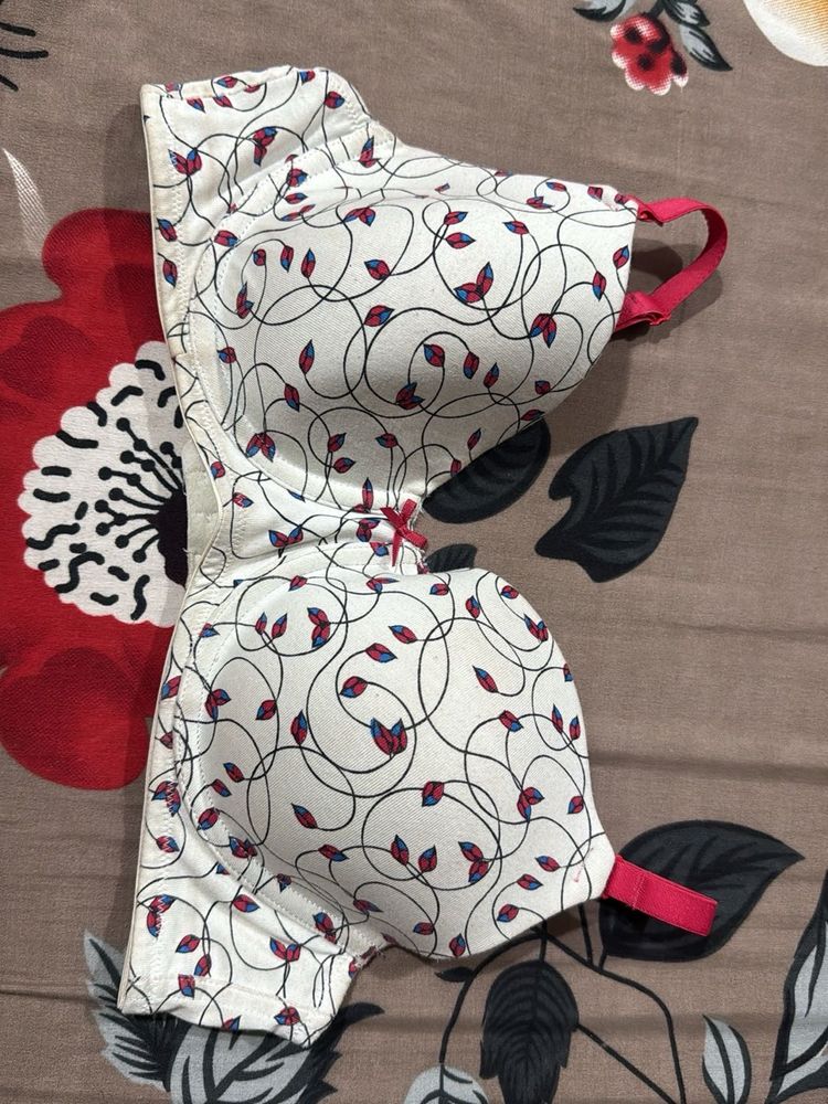 Charming Floral Print Bra