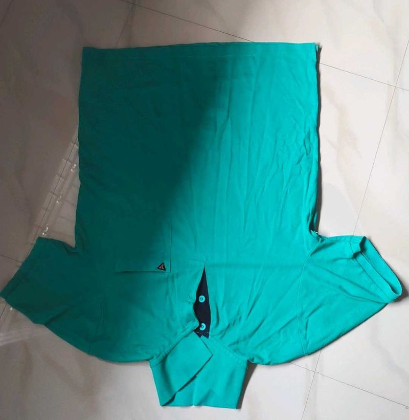 Teal Short Sleeve Button-Down