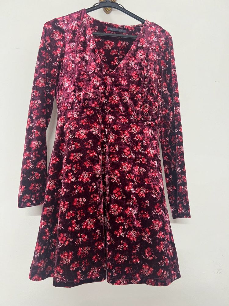 Floral Velvet Mini Dress