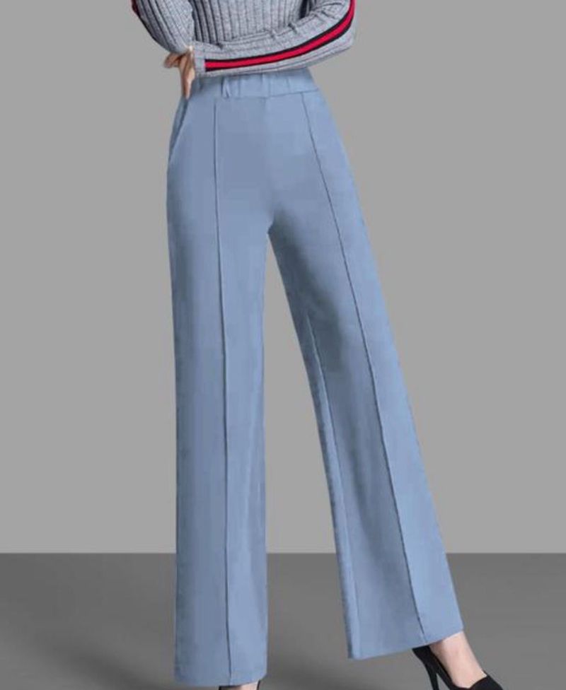 Women powderBlue wide Leg Pants