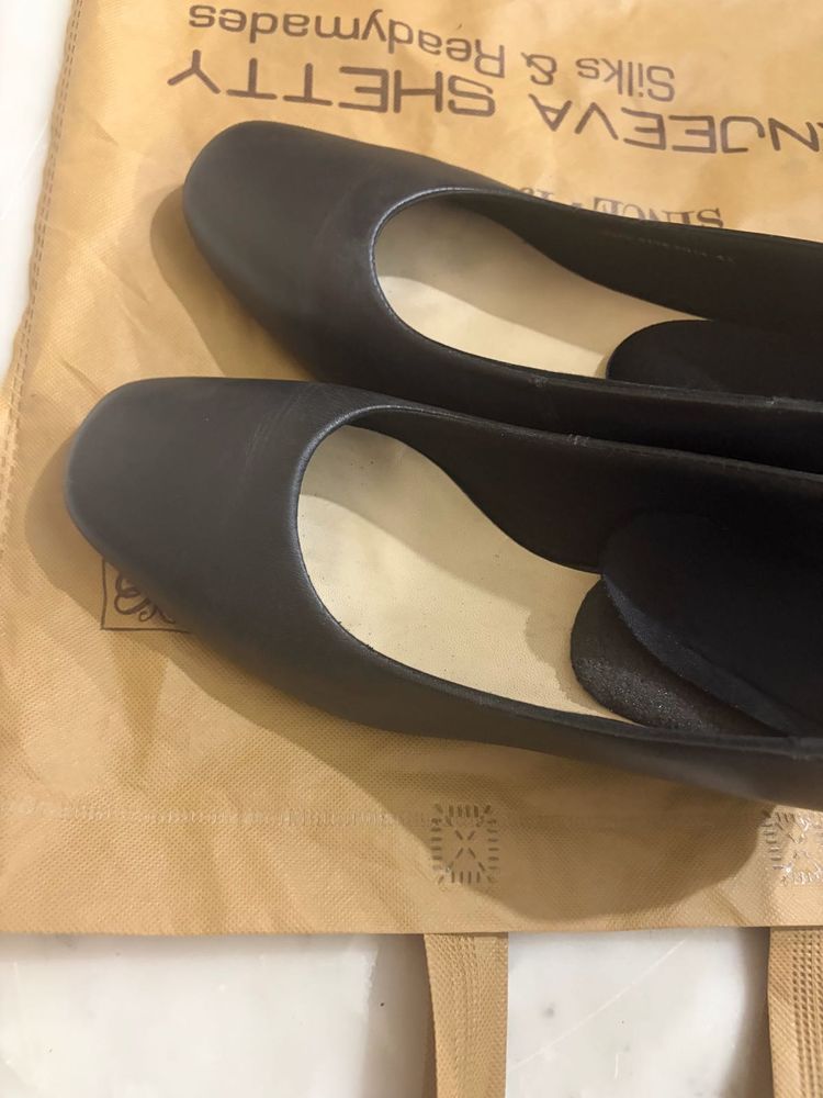 Classic Black formal block heel pumps