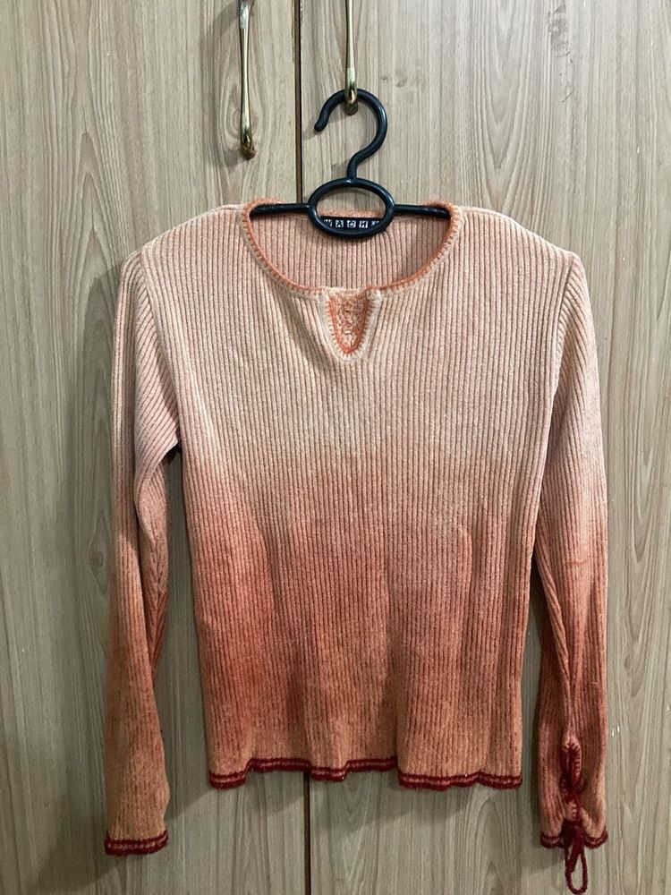 Ribbed Ombre Long Sleeve Top