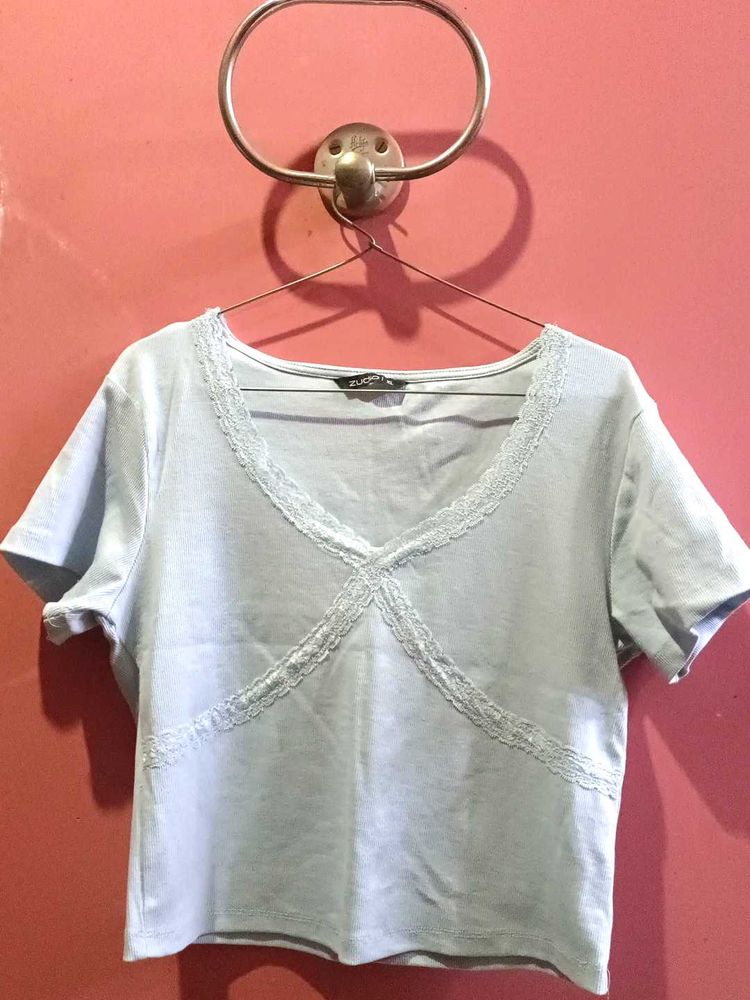 Cute Lace Trim Top